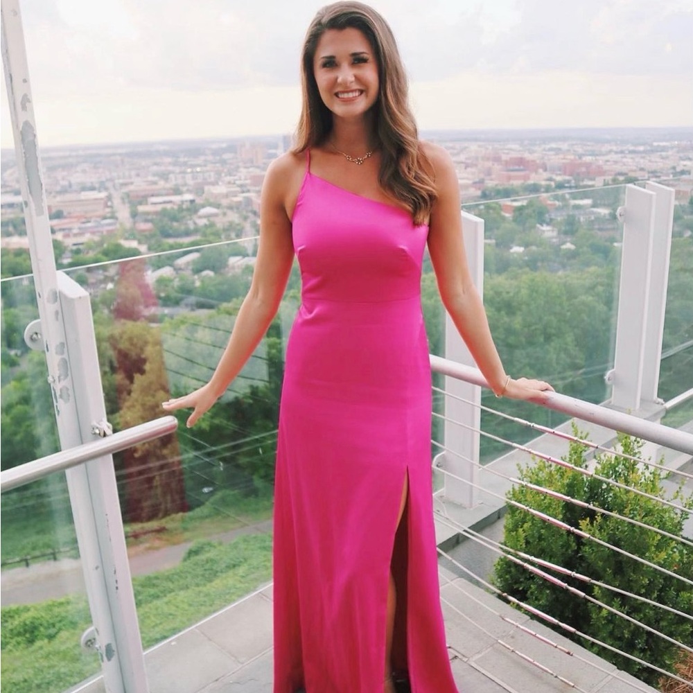 Likely pink satin gown size 2.